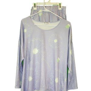 Women's Lingerie Beyond This Plane Lavendar Pajama Lounge Set Size Large